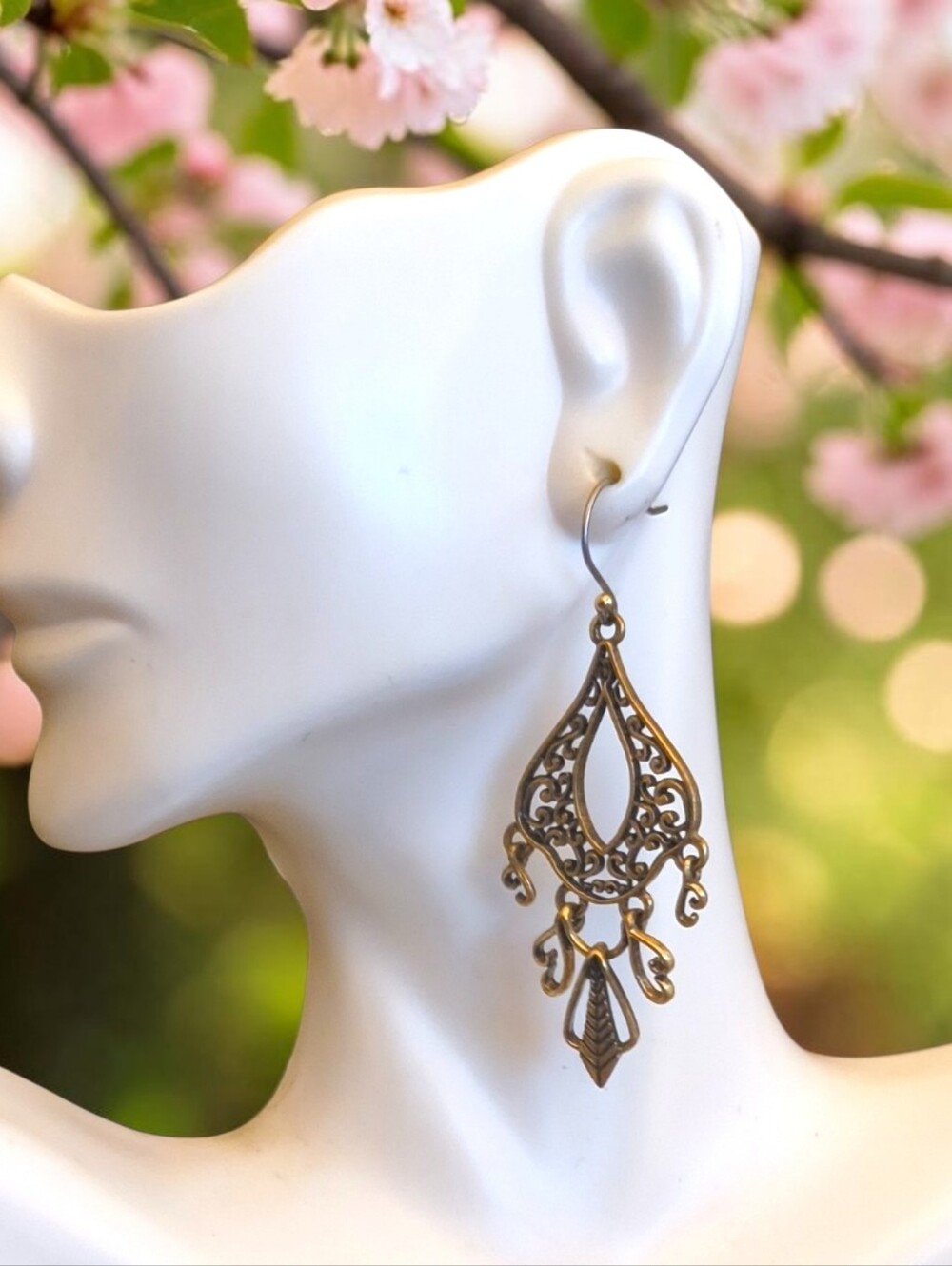 Delicate Filigree Dangle Earrings